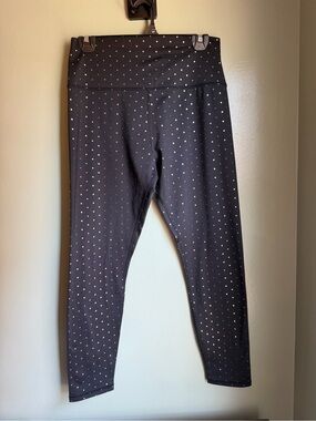 Glyder Black Leggings with Metallic Dot Print